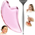 2-in-1 Acupuncture Pen with Pink Resin Gua Sha Set, Dual-Ended Stainless Steel Acupressure Massage Tool & Fascia Blaster for Muscle, Neck, Face & Foot Relief