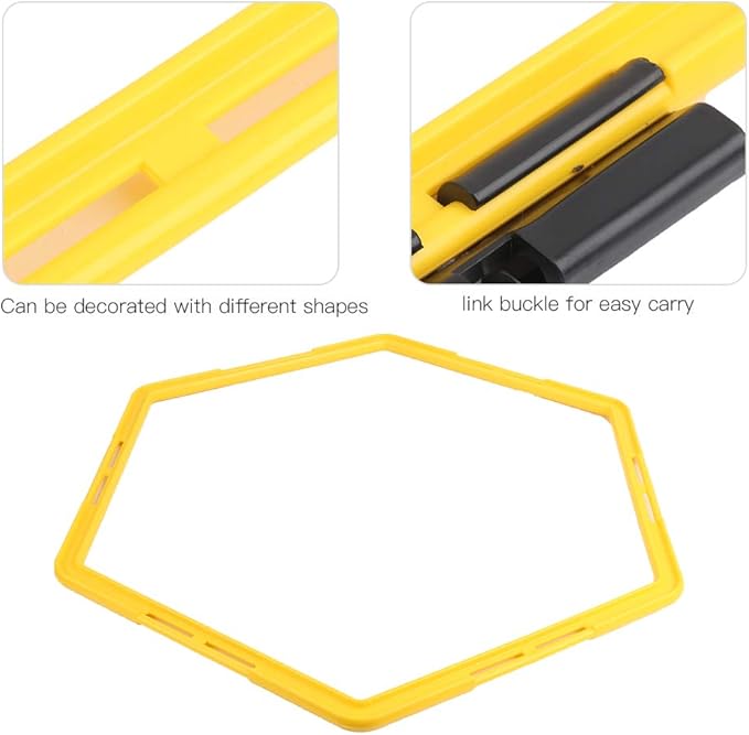 Hexagonal Agility Rings, Speed Rings, Pack of 6, Portable Hexagonal, Agility Hurdles, Footwork Training