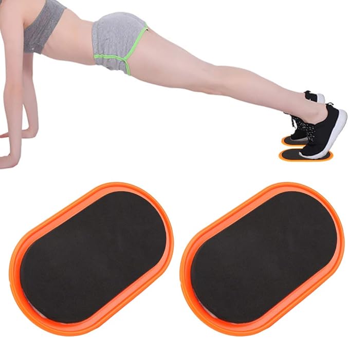 Bnineteenteam Fitness Sliding Disc, 2Pcs Workout Sliding Disc Disks Exercise Core Sliders Slide Mat Sports Abdominal Muscle Fitness Equipment (Yellow)