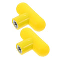 VALICLUD 2Pcs Yellow Handle Grips for Cable Machine Attachments Ergonomic Gym Equipment Handles for Arm Exercise Strength Training with Rotation and Knob