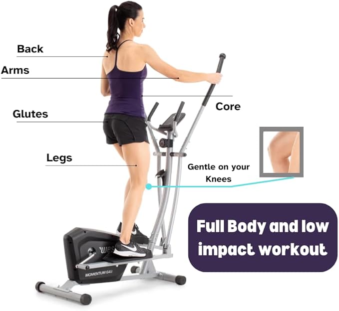 Weslo Momentum G 4.1 Rear-Drive Elliptical Machines with Inertia-Enhanced Flywheel, Black