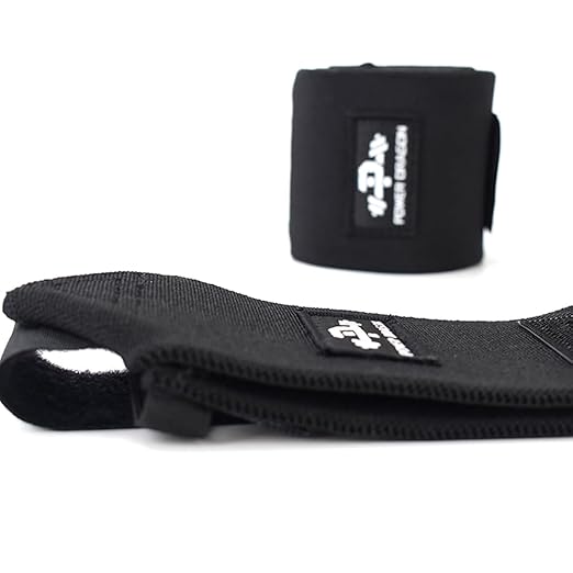 Weightlifting Elbow Wraps (1 Pair) - 90CM（35.4" ） Adjustable Compression Elbow Strap - Joint Support, Powerlifting & Gym Workouts (Men & Women) (Black)