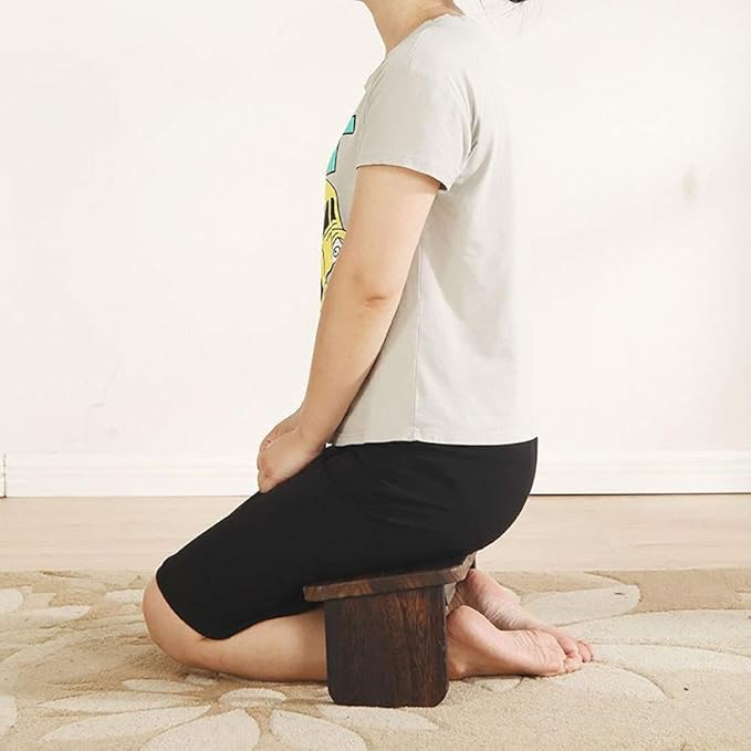 CKIDS Folding Meditation Bench - Paulownia Wood - Portable Kneeling Stool for Seiza Prayer and Yoga