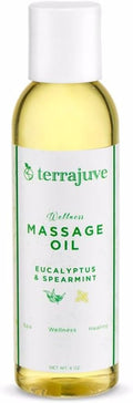 Terrajuve Aromatherapy Massage Oils Set Eucalyptus & Spearmint Pure, Organic, All-Natural Made in USA Relaxation and Stress Relief (4 Oz) Gift – Mother's Day Gift for Mom