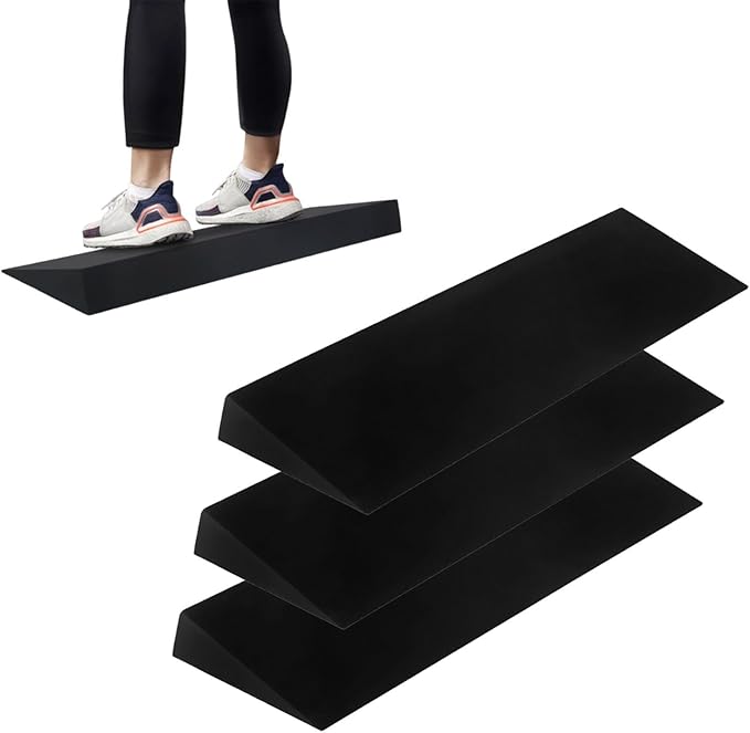 Squat Wedge Block, 3 Pack Lightweight Eva Non-Slip Slanting Yoga Pilates Wedge, Adjustable Squat Footrest Tilt Plate, Portable Lacing Board for Calf Stretches Weightlifting Recovery Training