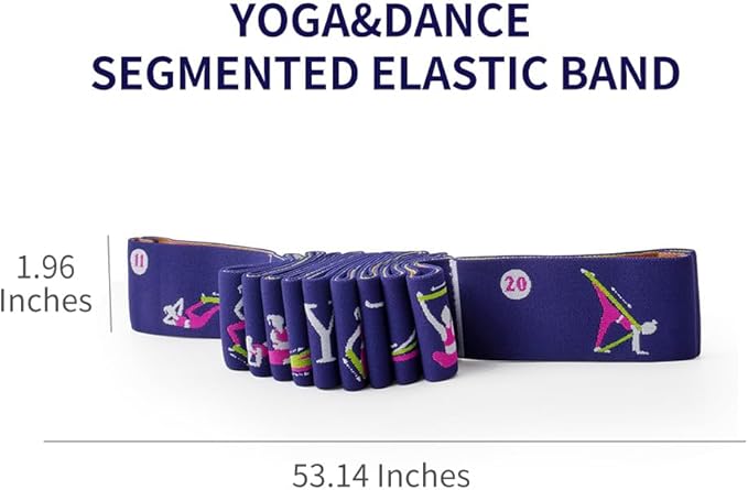 Extra-Wide Yoga Stretch Straps with 11 Loops - Adjustable & Reinforced Stretching Bands for Pilates, Dance, Gymnastics & Physical Therapy, Premium Home Training Equipment