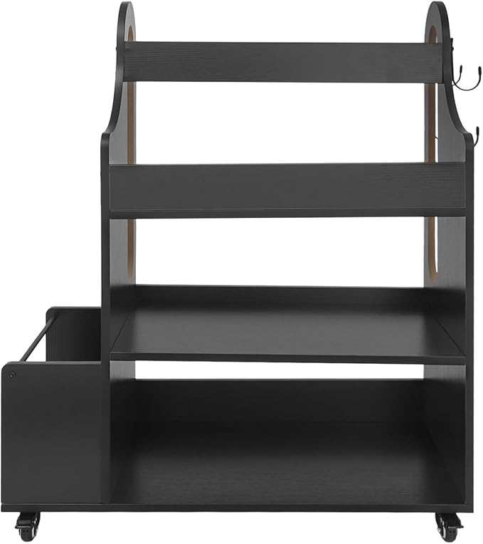 5-Tier Heavy Duty Gym Storage Rack, 50lbs per Shelf Workout Equipment Organizer with Locking Wheels for Dumbbells, Yoga Mats & Kettlebells, Space Saving Home Gym Furniture (31"W x 37"H, Black)