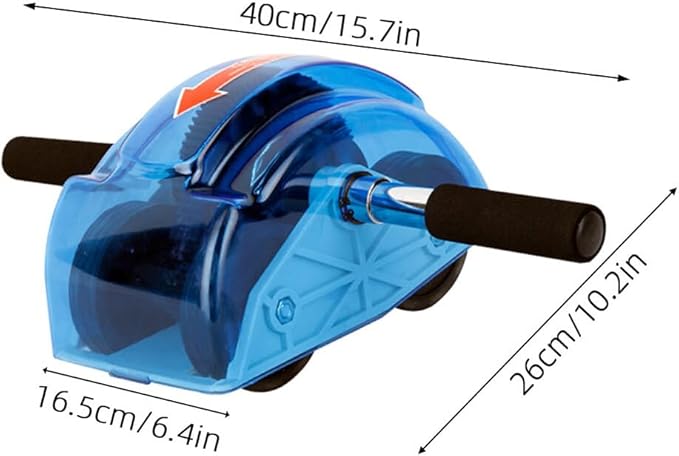 Artibetter Four-wheeled Ab Roller with Gear Rebound Abdominal Muscle Wheel Fitness Equipment for Household Core Training and Strengthening (blue)