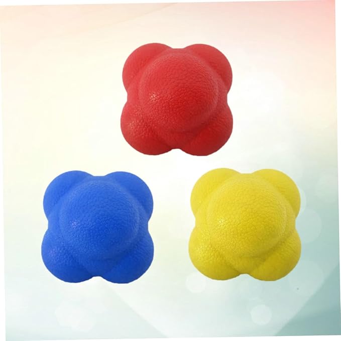 SUPVOX 3pcs Sided Reaction Ball Reflex Training Balls for Fitness Sports Boys and Girls Bounce for Reflexes Agility Hand-Eye Coordination