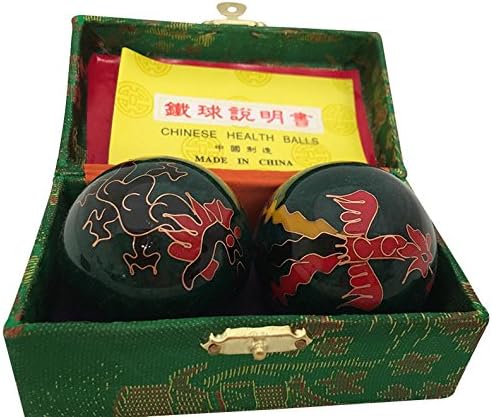 Baoding Balls Chinese Health Massage Exercise Stress Balls - Green Dragon & Phoenix #3