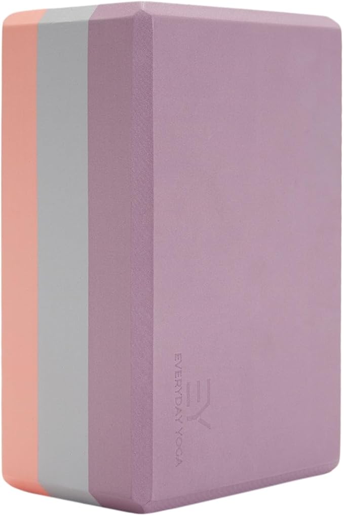 Everyday Yoga Premium Foam Block - Non-Slip High-Density Yoga Block for Balance, Stability & Stretching, EVA Foam Support, Multi Colors (Single Block)