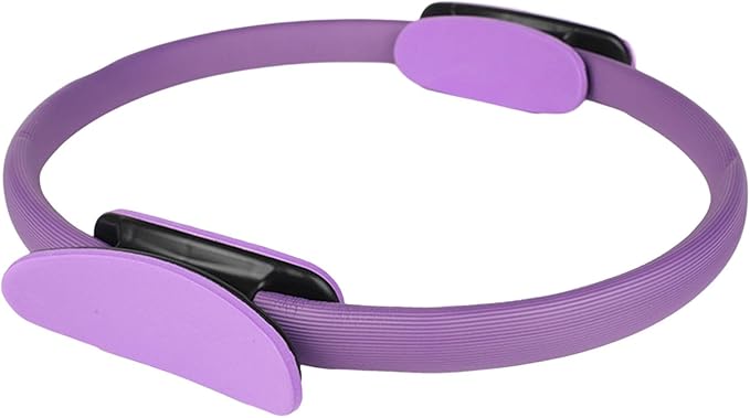 Yoga Pilates Ring Dual Grip Magic Circle - Adjustable Fitness Exercise Ring for Core Strength, Toning & Rehab, Non-Slip Lightweight Body Workout Tool Kit for Home Gym, Yoga, and Pilates (PP)
