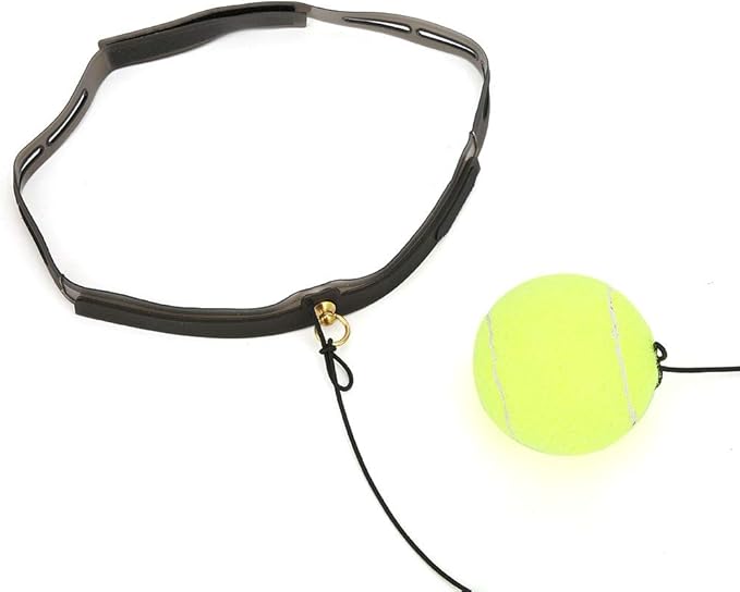 Boxing Reflex Training Ball Set, 3 Pieces with Gel Band, Black Red Green