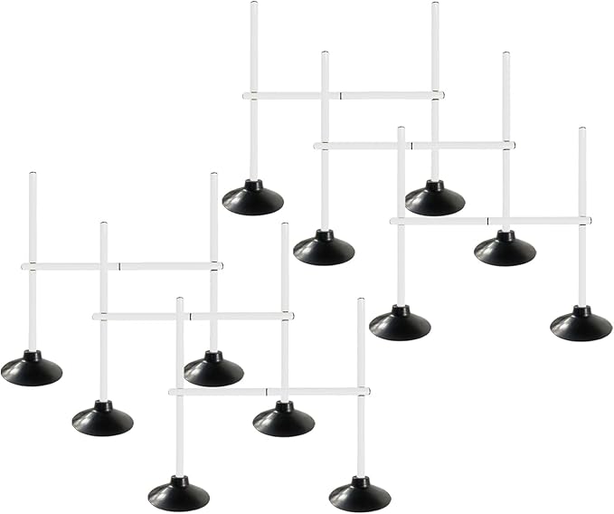 TNZMART 4.9 FT and 3.3 FT White Agility Poles Adjustable Hurdles for Soccer Football Speed Training Equipment Track and Field
