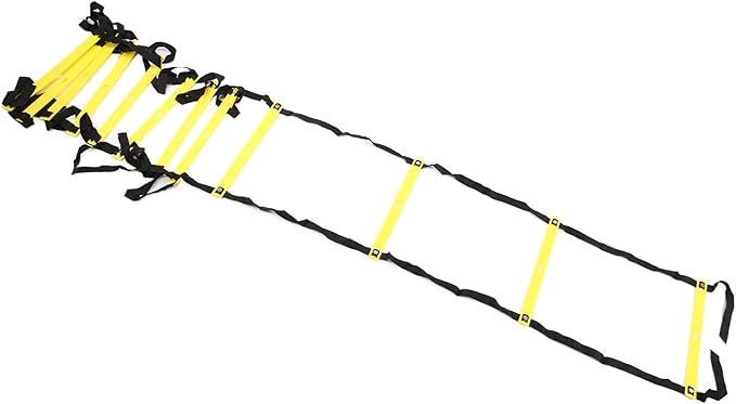 Fixed Agility Ladder for Football Training, Speed Rope Ladder with 12 Rungs, Bright Color Footwork Ladder for Soccer Drills, 6M Durable PP Sports Ladder for Team and
