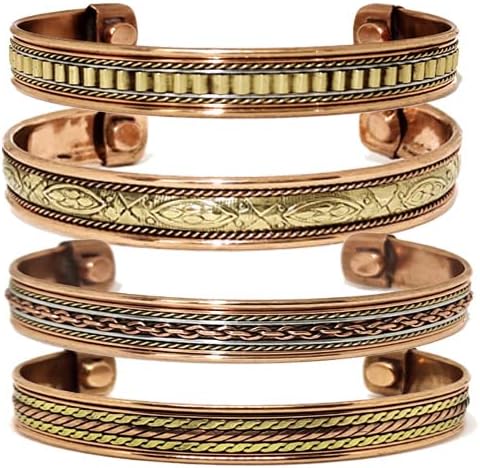 Copper Bracelet Magnetic Pure Copper Therapy Effective & Natural Relief Cuff for Women's & Men's