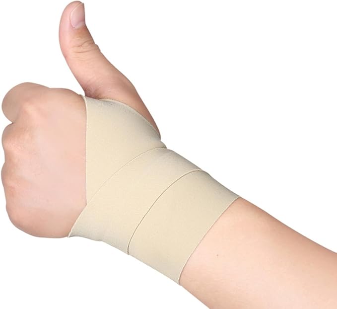 POPETPOP 2pcs Breathable Adjustable Wrist Brace and Thumb Support, Elastic Skin-Color Wrist Protector for Gym Workout and Weightlifting, Reusable Fitness Joint Wraps
