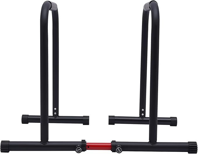 Adjustable Dip Bar- 440lbs Dip Station Portable Functional Fitness Bar, Heavy Duty Dip Stand Body Press Bar Parallette Exercise Bar Workout Equalizer for Home Workout
