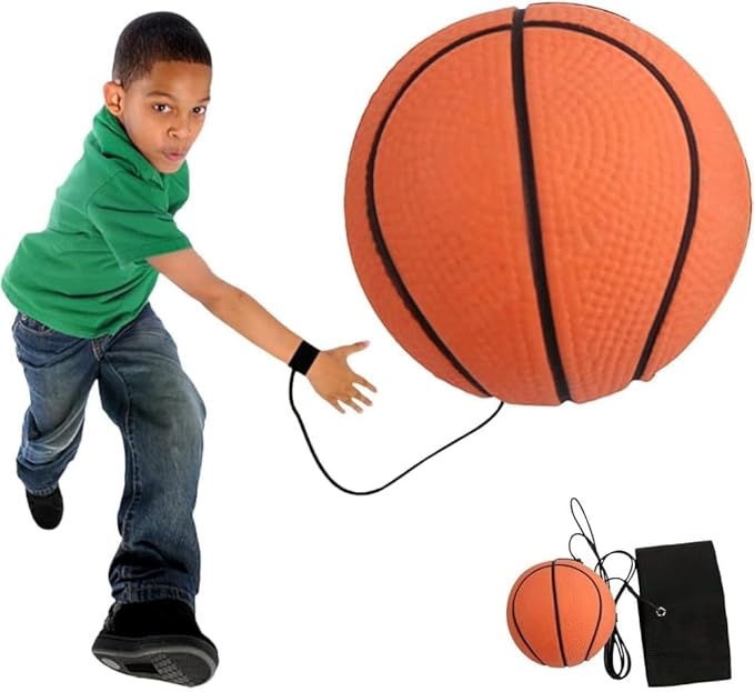 Reaction Training Ball with Adjustable Wrist Strap, Basketball Reflex Trainer, High-Elasticity Rubber, Agility Exercise Equipment