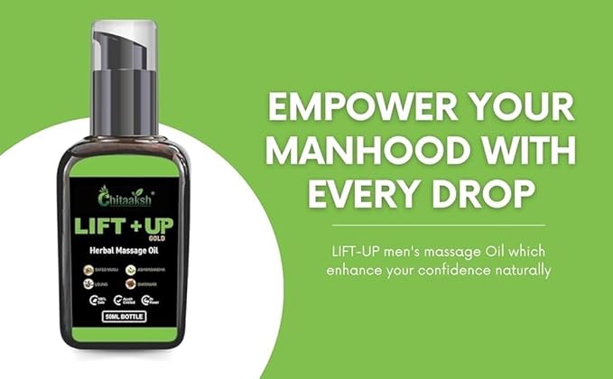 Lift Up Herbal Massage Oil| Pure and Natural Massage Oil for Men | Ayurvedic Lift UP Oil for Men| 50ml (Pack of 1)