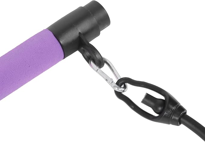 Adjustable Pilates Bar 3 Sections Portable Pilates Workout Stick Body Building Puller for Home Gym Full Body Exercise Steel Pipe Foam Cover 35 Inches