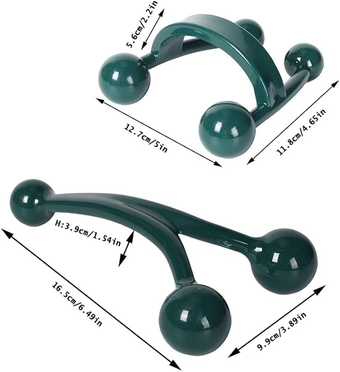 2 Pack Full Body Massager Portable Handheld Back Massager with 4 Legged Trigger Point Massage Tool for Back and Neck Massaging Muscle Knots Shoulder Relaxation Deep Tissue Pain Relief