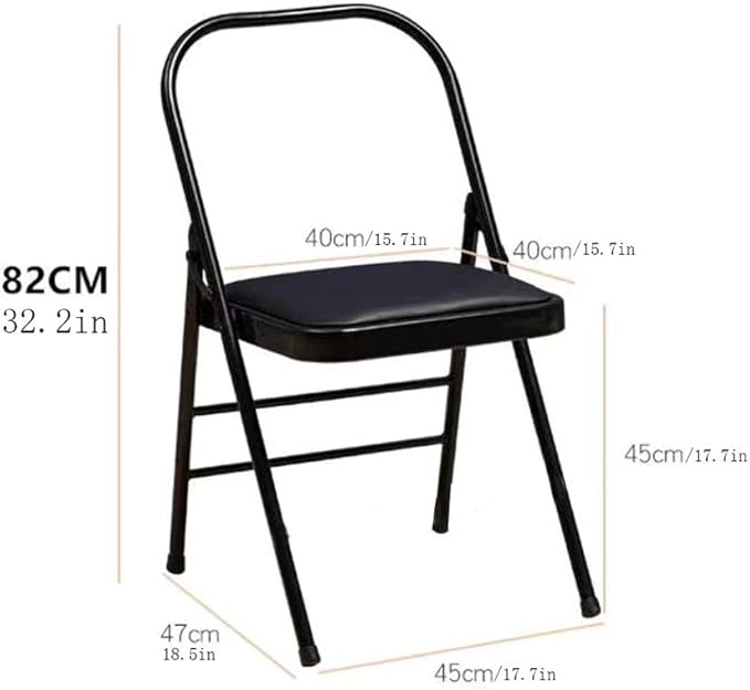 Iyengar Yoga Chair,Pilates Chair,Yoga Inversion Chair,Backless Yoga Chair Prop,Home Exercises Reinforced Design, Black-82cm×45cm