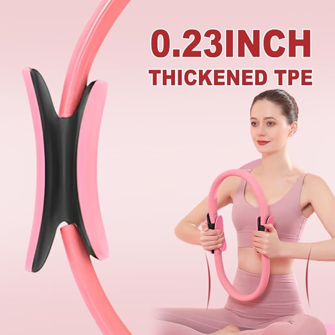 Magic Pilates Ring Fitness Circle, 2025 Upgrade Pilates Ring Fitness Trainer, Women Pilates Magic Circle Equipment with Dual Padded Handles for Toning Arms Workout