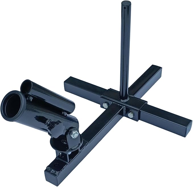 Rotating Row Attachment Holder for 1 inch & 2 inch Barbell Plates, Steel Strength Training Equipment for Home Gym, 17.13 inch