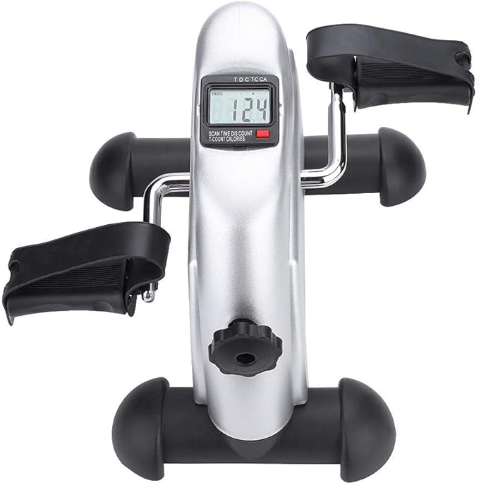 Under Desk Pedal Exerciser, Compact Mini Exercise Bike for Seniors, Indoor Leg and Hand Trainer for Home Gym Fitness