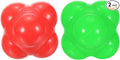 2 Pack Bounce Reaction Balls - Coordination Training Ball, Wear-Resistant Silicone, Apply to Tennis/Softball/Badminton Training (57 x 57mm, Red Green)