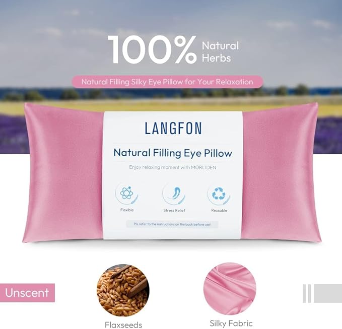 Eye Pillows for Relaxation, Yoga Eye Pillow for Meditation, Microwavable Weighted
