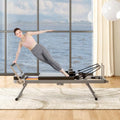 Foldable Pilates Reformer Machine with Dual Resistance Springs & Cords, Home Gym Pilates Core Bed Equipment, Portable Full Body Workout for Beginners & Advanced