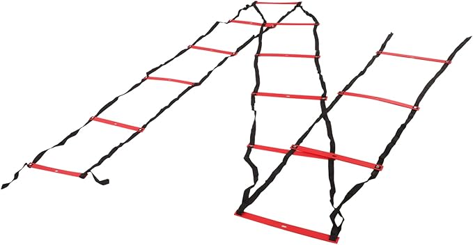 7M 14 Rung Agility Speed Ladder Stairs, Adjustable Training Ladder for Soccer Football Fitness, Non - Slip PP Agility Ladder with Angle Marks for Athletes and Coaches