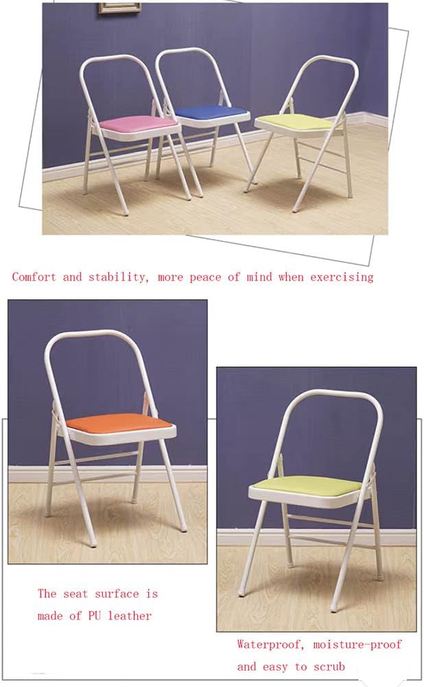 Iyengar Yoga Chair,Pilates Chair,Yoga Inversion Chair,Backless Yoga Chair Prop,Home Exercises Reinforced Design, Pink-82cm×45cm