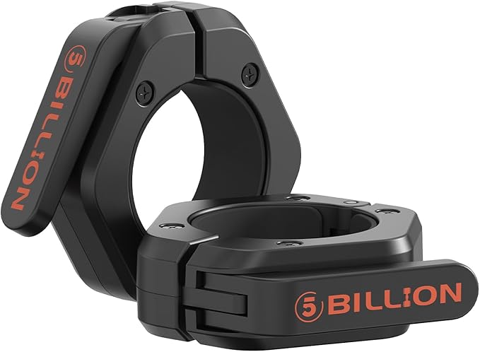 Olympic Barbell Clamps 2 inch Barbell Clips (Pair) Barbell Collars for Secure Weightlifting Quick Release Weight Clips for Bars with Anti-Slip TPR Lining at Home or Gym Clips (Black)
