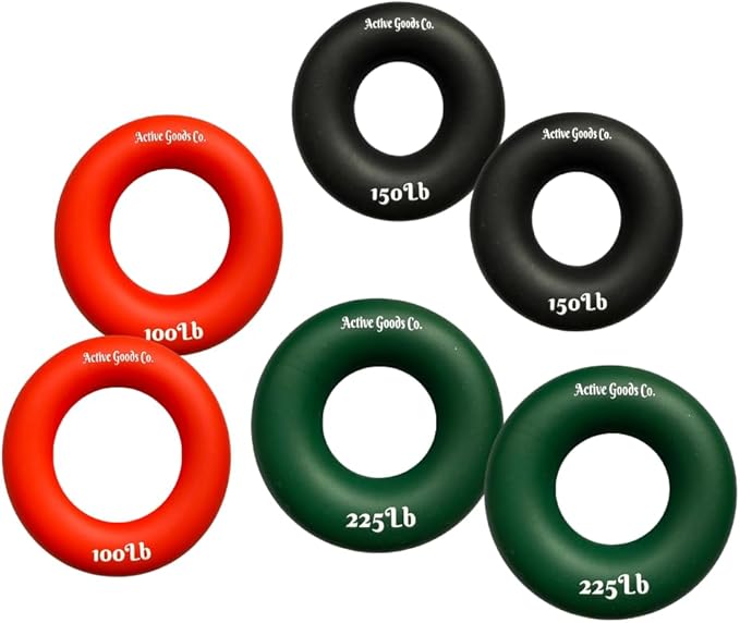 Hand Exerciser - PROFESSIONAL GRADE, Set or Single, Different Sizes. Visit to see more! Bague classique en silicone parfaite pour améliorer la force, la puissance et la vitesse dans les poignets.