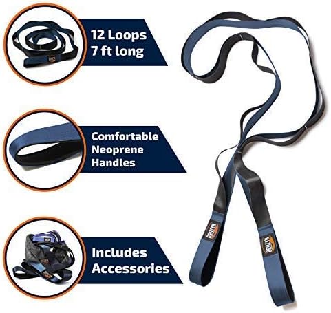 Brazyn Morph Bravo Foam Roller Bundle for Home, Gym, Office, Travel, Athletes | Collapsible & Lightweight Roller for Trigger Point Massage & Mobility Stretching Strap | Multi-Functional 12-Loop Strap