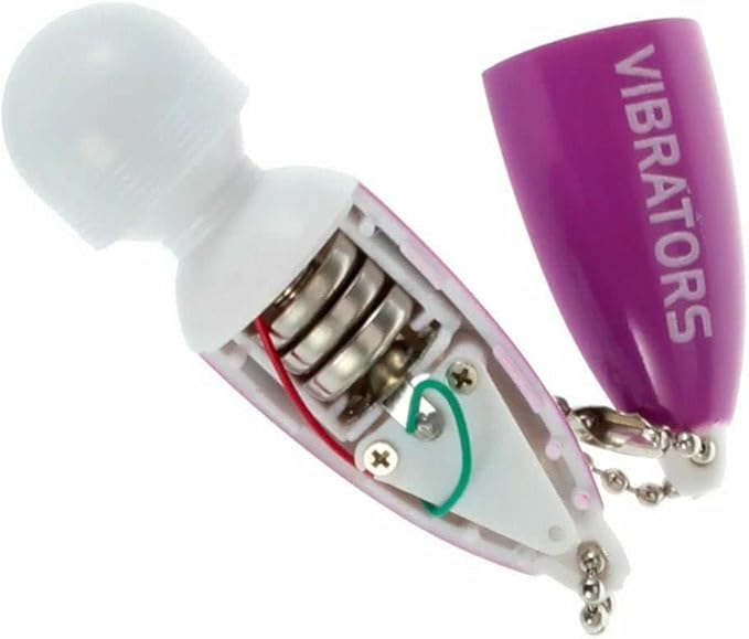 2Pk Purple Mini Portable Small Keychain Vibrating Massage Body Tool Heads Massager Pocket Toy for Women Neck Shoulder Face Back Muscles (2PK Purple)