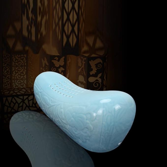 Ceramic Pillow Cool Pillow, Ceramic Pillow, Health Pillow, Antique Cervical Vertebra Porcelain Pillow, Used for Side Sleeping Pillow, Comfortable U-Shaped Pillow (Shadow Celadon Pillow)