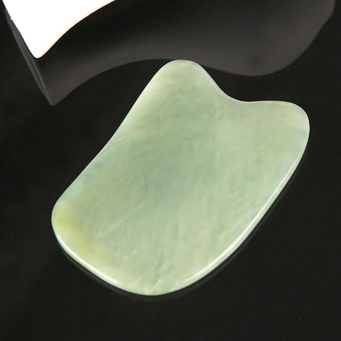 Jade Gua Sha Scraping Massage Tool, Premium Nepherite Jade Stone, Hand Made Great Guasha Tool for ASTYM,Myofascial Release | Helps Reduce Muscles Soreness, Pain Relief | Smooth Thin Edge