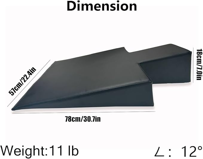 Pilates Wedge, Large Upholstered Wedge for Pilates Refromer, Build Strength and Stability, Pilates Equipment for Home and Studio Use,Black