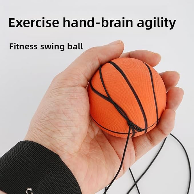 Wrist Rebound Ball (4 Seasons Universal)| Premium Rubber Wear-Resistant| Reaction Training Hand-Brain Coordination| Prevents Dementia for Adults/Seniors - Fitness/Outdoor/Party Essential