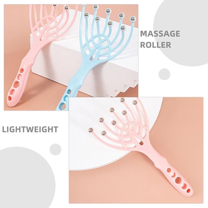 Baluue Handheld Scalp Massager with 9 Rolling Balls for Deep Relaxation Portable Manual Head Massage Tool for Office Home Spa Use