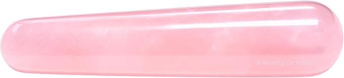 Amazing Gemstone Rose Quartz Crystal Wand Massage Stick - Pelvic Wand Gua Sha for Adults - Crystals and Healing Stones Massage Wands for Adults Gifts (Smooth)