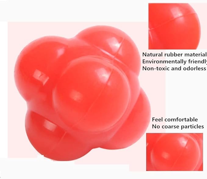 Reaction Ball, 6-Sided Agility Training Ball for Baseball, Soccer, Lacrosse, Basketball, Softball, Hand-Eye Coordination Training Equipment