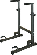Dip Station Power Tower Pull Up Bar Stand Adjustable Height Heavy Duty Multi-Function Fitness Training Equipment For Gym Home Office Black