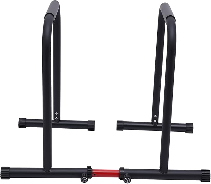 Dip Bar, Dip Station Functional Heavy Duty Dip Stands Fitness Workout Dip bar Station Stabilizer Push Up Stand Adjustable Height, 440LBS Loading Capacity