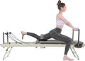 Pilates Reformer, Foldable Reformer Pilates Machine for Home Use, Cardio Fitness Rebounder with Dual Resistance- Springs and Cords, Pilates Equipment for Home Gym Workouts, Up to 264 LBS