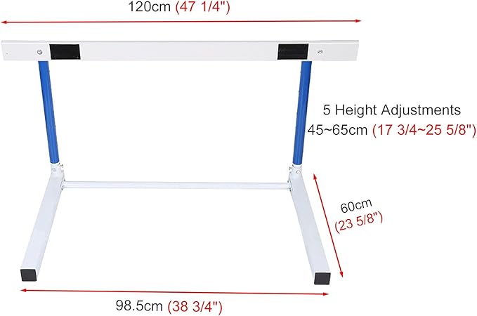 Height Adjustable Track & Field Hurdles, Sport Speed Hurdles Training Equipment for All Ages, Obstacle Courses and Drills Jumping Bar (1Pc 45)